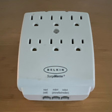 Belkin SurgeMaster 6-Outlet Wall Tap Surge Protector White Phone/Fax Protect