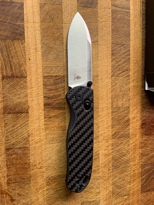 Kizer Drop Bear 3K Carbon with G10 backing/liner Nitro-V Satin Clutch Lock