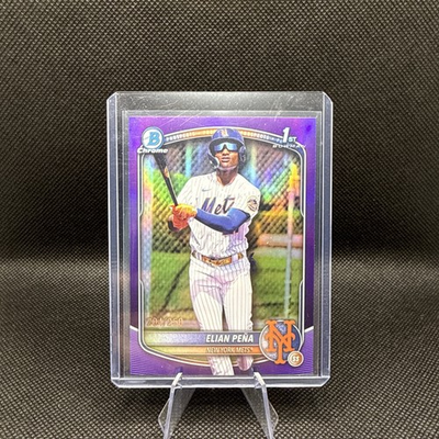 #ad 2025 Topps Bowman Chrome Purple #BCP 155 Elian Pena 1st 204 250 Mets C $26.00