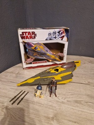 Star Wars The Clone Anakin Skywalkers Jedi Starfighter Habsbro + Figuren + OVP