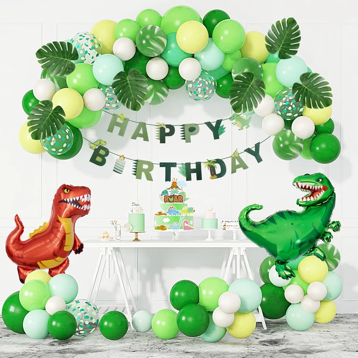 Festone con scritta Happy Birthday della giungla, 12 mesi, per foto, baby shower, festa di bambino, ragazza, decorazione da parete