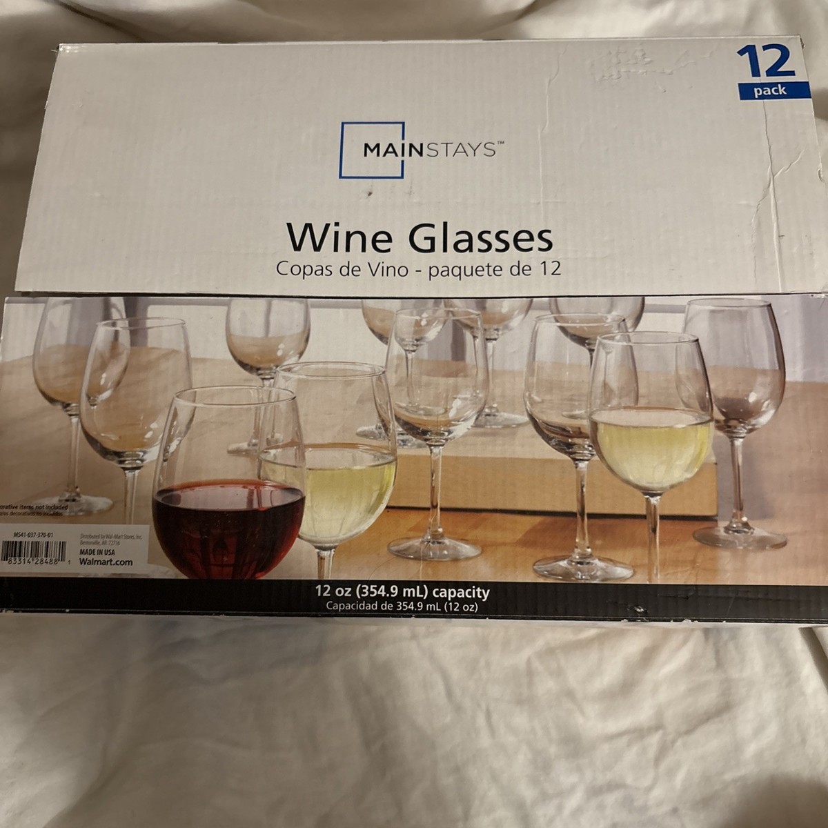 Wine glasses set of 12 Mainstays (new With Box) | eBay