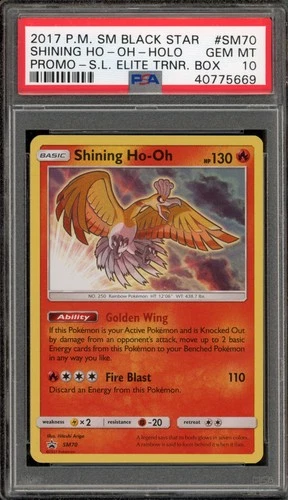 Pokemon Shining Ho-Oh Shining Legends ETB Black Star Holo Promo SM70 PSA 10