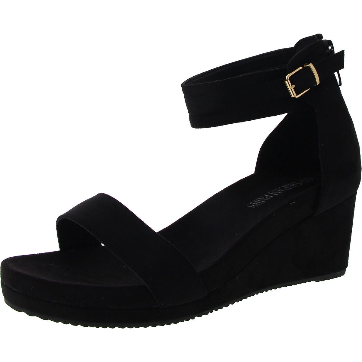 Женские босоножки на танкетке Dream Pairs Nini-6 черного цвета, размер 8,5 (B,M), BHFO 8340