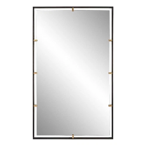 Uttermost Egon Rectangular Contemporary Iron Metal Mirror in Bronze/Gold - Picture 4 of 7