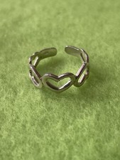 Vintage Sterling Silver .925 Open Heart Toe R...
