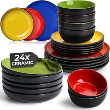 – Service for 6 Dishware Set/Stoneware Dinnerware Set – Including Plates, Soup P