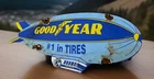 VINTAGE 12” X 5.5” GOODYEAR TIRES PORCELAIN  SALES SERVICE AVIATION BLIMP SIGN