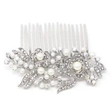 new beautiful elegant wedding flower bridal hair comb pearl and crystal 1889