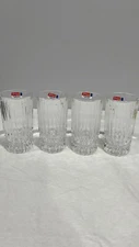 Fostoria Heritage Lead Crystal tall tumbler glasses set of 4 vintage Barware