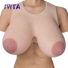 IVITA Big Oval Nipples Silicone False Breast Forms Drag Queen Crossdresser Boobs