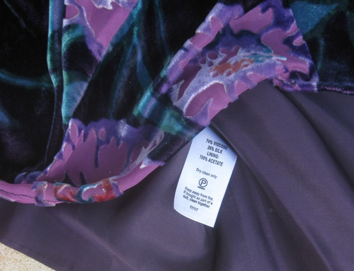 MONSOON vintage maxi skirt & scarf set in silk velvet devore floral print UK 12 - Picture 13 of 19