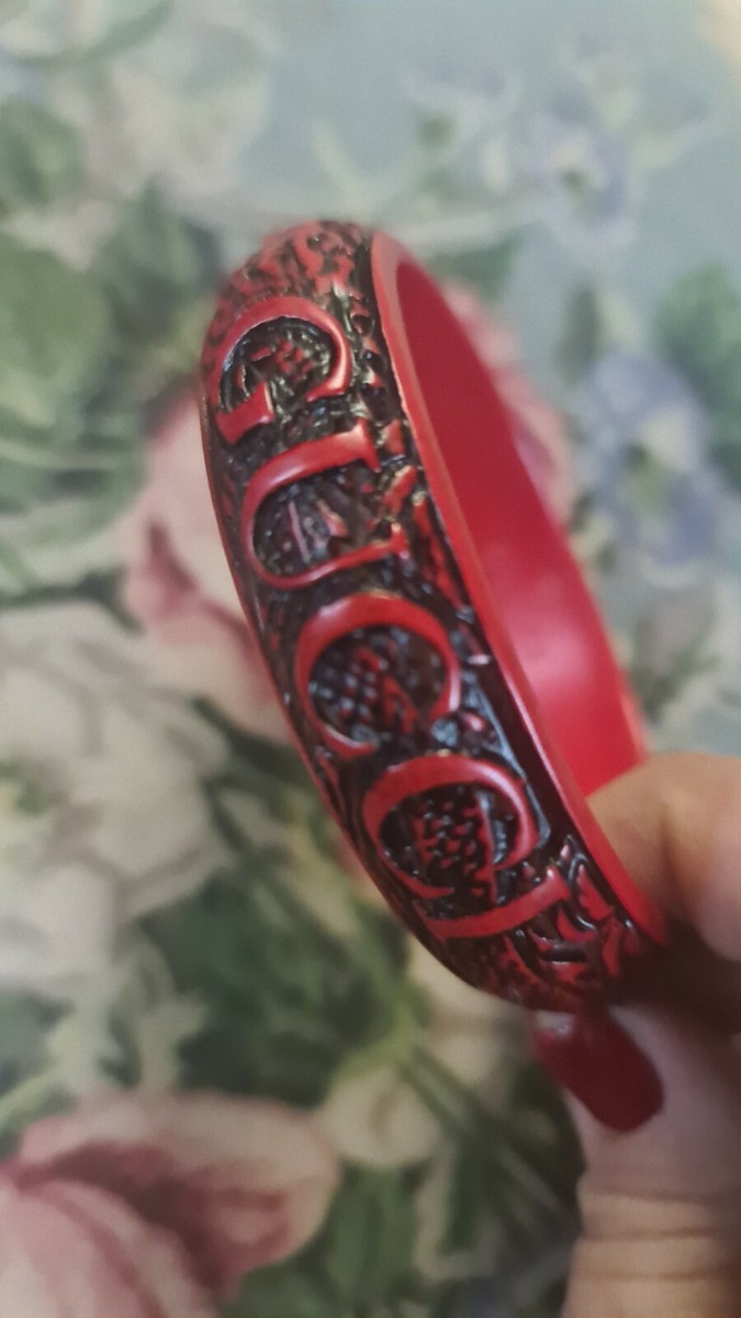 Authentic GUCCI Red Bangle Bracelet Resin Snake Dragon | eBay display picture 2