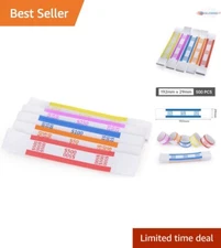 250 Count Durable Self-Adhesive Money Straps - Quick Denomination Identification