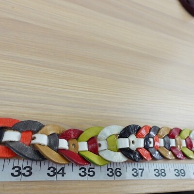 VINTAGE DOLCE DONNA Belt Womens Medium Braided Leather  display picture 3