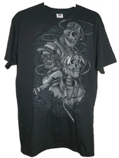 Men's size Medium Compton Skeleton Skulls T-Shirt Black 100% Cotton New