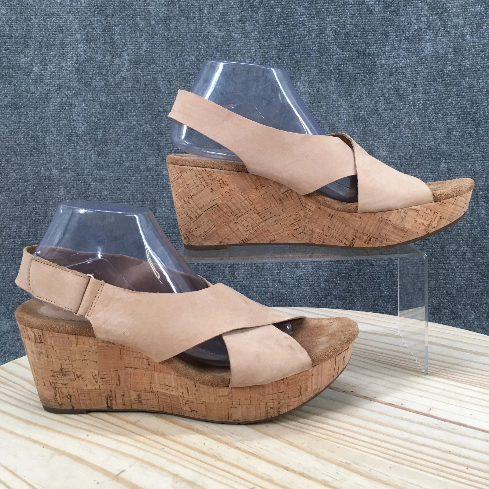 Sandali Clarks Artisan donna 11M cinturino zeppa sughero casual J21245 beige pelle