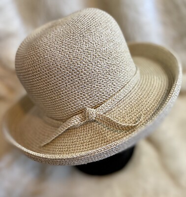 Cotton Paper Braided Hat Sun Beige 