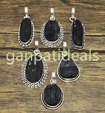 Black Tourmaline Gemstone Handmade Pendant 925 Silver Plated Wholesale