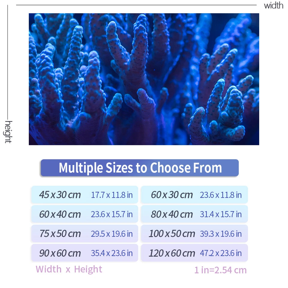 Наклейка фон аквариума, синий коралл аквариум украшения плакат - Изображение 2 из 4