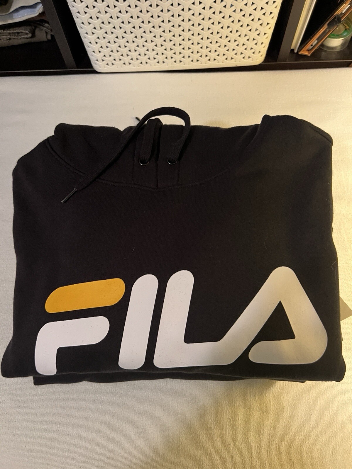 Felpa uomo Fila pile nero pullover coulisse con cappuccio taglia XL **nuova con etichette**