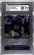 JALEN CARTER  2023 PLATES & PATCHES /300 RC Steel Signatures Eagles SGC 7/10