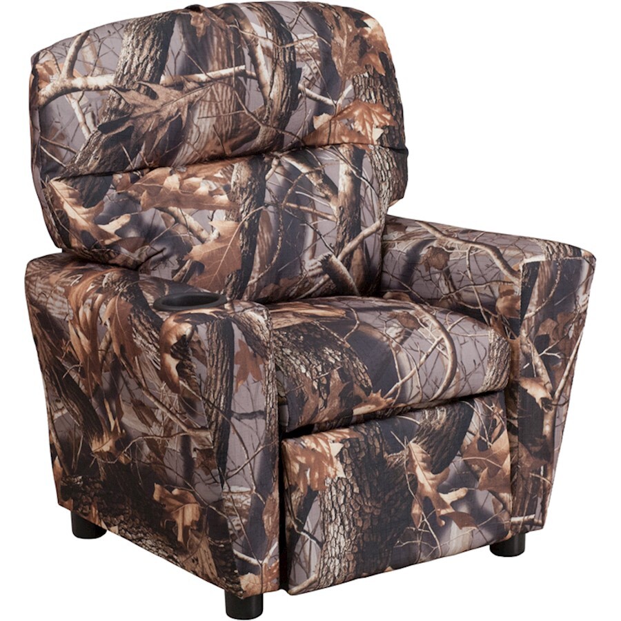 Flash Camo Fabric Kids Recliner, Cup Holder - BT-7950-KID-CA