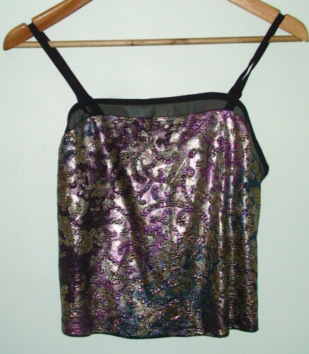 BNWT Topshop Foil Jacquard Cami Evening Spaghetti Party Top RRP £18 Size 6 - Picture 1 of 2