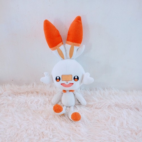 Scorbunny Poke Plush 14”Pokemon Game Collectors Toy Flambino Bunny White Rabbit