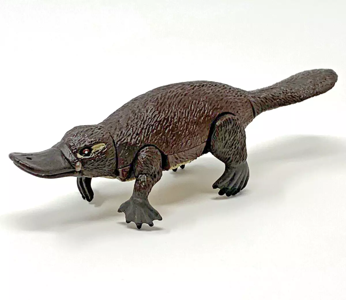 Vintage K M Platypus Toy Animal Figure Articulated Legs Brown 4
