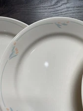 10 Corelle WINDFLOWER Plates Dinner 3 Lunch 4 Bread BOWLS Beige Gray Peach Tulip