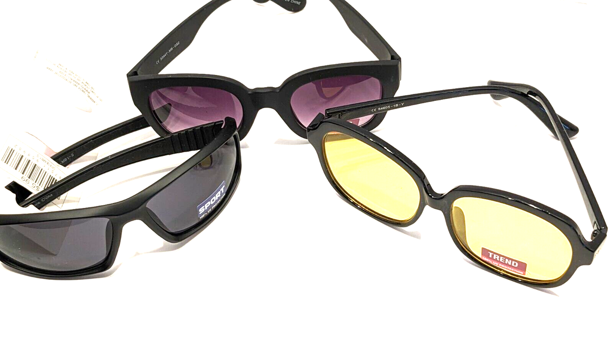 Three Pair New Sunglasses in Set, One Size, Trend and Sport 