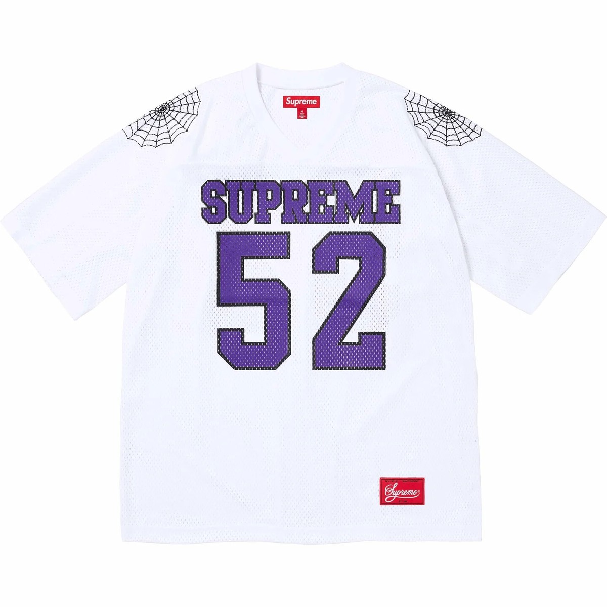 Supreme Spiderweb Football Jersey Black Orange White Blue Supreme Spiderweb Football Jersey Black Orange White Blue
