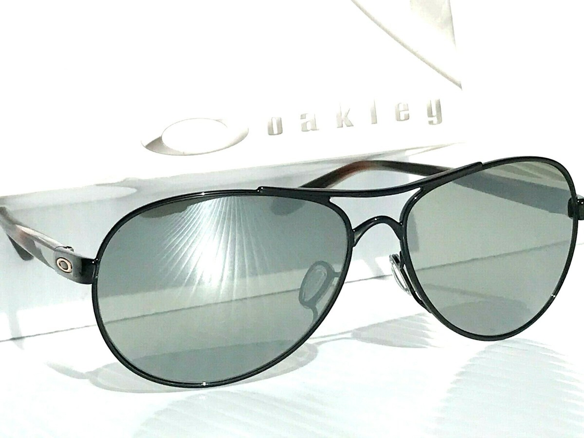 Oakley TIE BREAKER Shiny Black POLARIZED Galaxy Chrome Lens