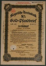 Bayerische Vereinsbank Gold-Pfandbrief Ser.  95 8 % 1928  500 GM