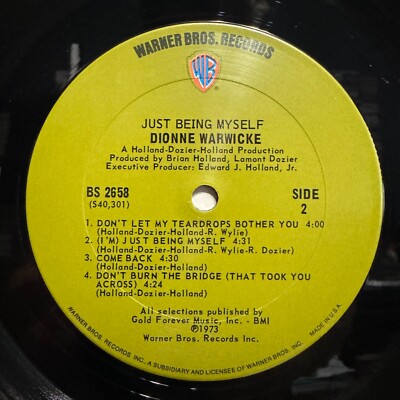 DIONNE WARWICK - JUST BEING MYSELF (VINYL LP) 1973 RARE!! WARNER