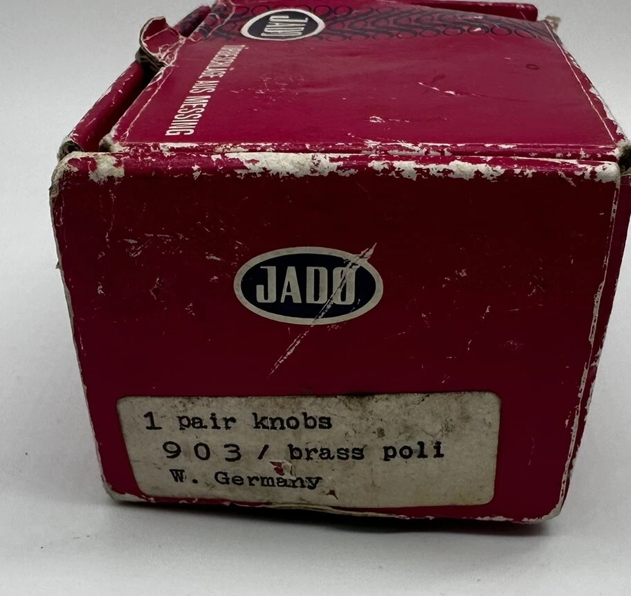 JADO 903 Par de 2 Perillas Latón Pulido Puerta Redonda Gabinete Cajón Tirador Alemania Foto 2 de 4
