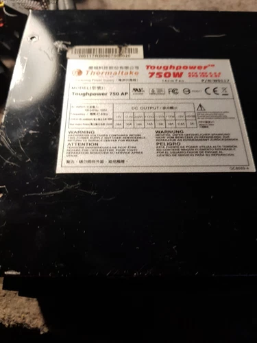 750W Thermaltake Toughpower - FAULTY