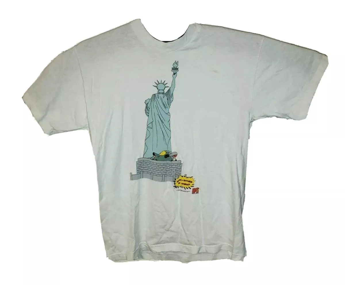 Vintage 1996 Beavis And Butthead T Shirt Size XL 90s NYC Statue Of Liberty MTV
