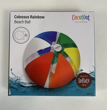 48" Vinyl Rainbow Beach Ball Inflatable New Sealed Pool Summer Sun Fun NIB