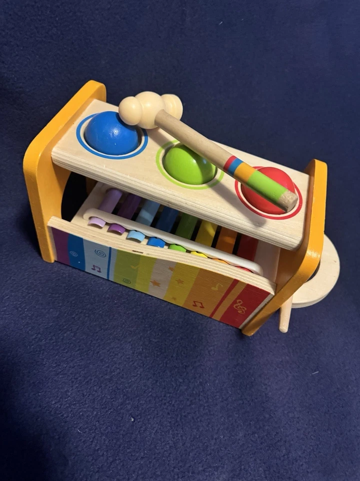 Xilófono de madera de color arco iris Hape para niños juguete musical educativo Foto 3 de 4