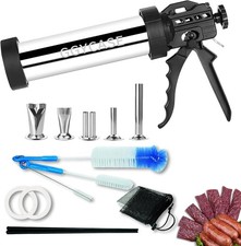 Large Capacity Stainless Steel Jerky Gun Kits, Sausage Stuffer 1.5LB, Black