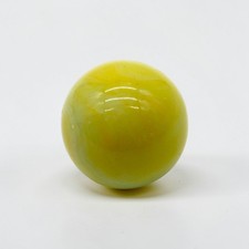 Akro Agate 1.6" Lemonade Yellow White Patch Glass Marble Shooter