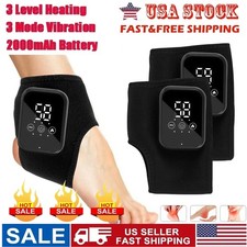 2X Electric Foot Ankle Massager Heating Vibration  Air Compression Pain Relief