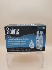 Shusher Care Saline Natural Solution 50Ct Single Use Ampoules Box Exp 4/2028