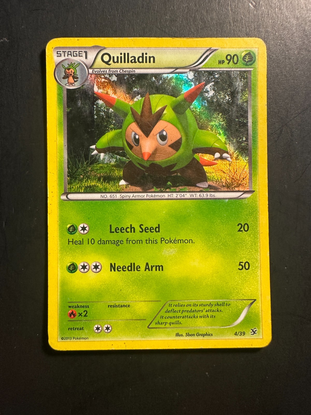 2013 Pokemon XY Kalos Starter Sets Quilladin 4 /39 Holographic Foil Holo Rare