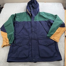 Vintage Eddie Bauer GORE-TEX Jacket Men's Large Color Blocked Outdoor Retro Hood