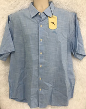 Tommy Bahama Short Sleeve Button Down Shirt Men's Size XL Sky Blue 110 NWT