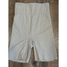 Bali Womens Shapewear Shorts High Waist Slimming Thigh High Beige Size M 8405
