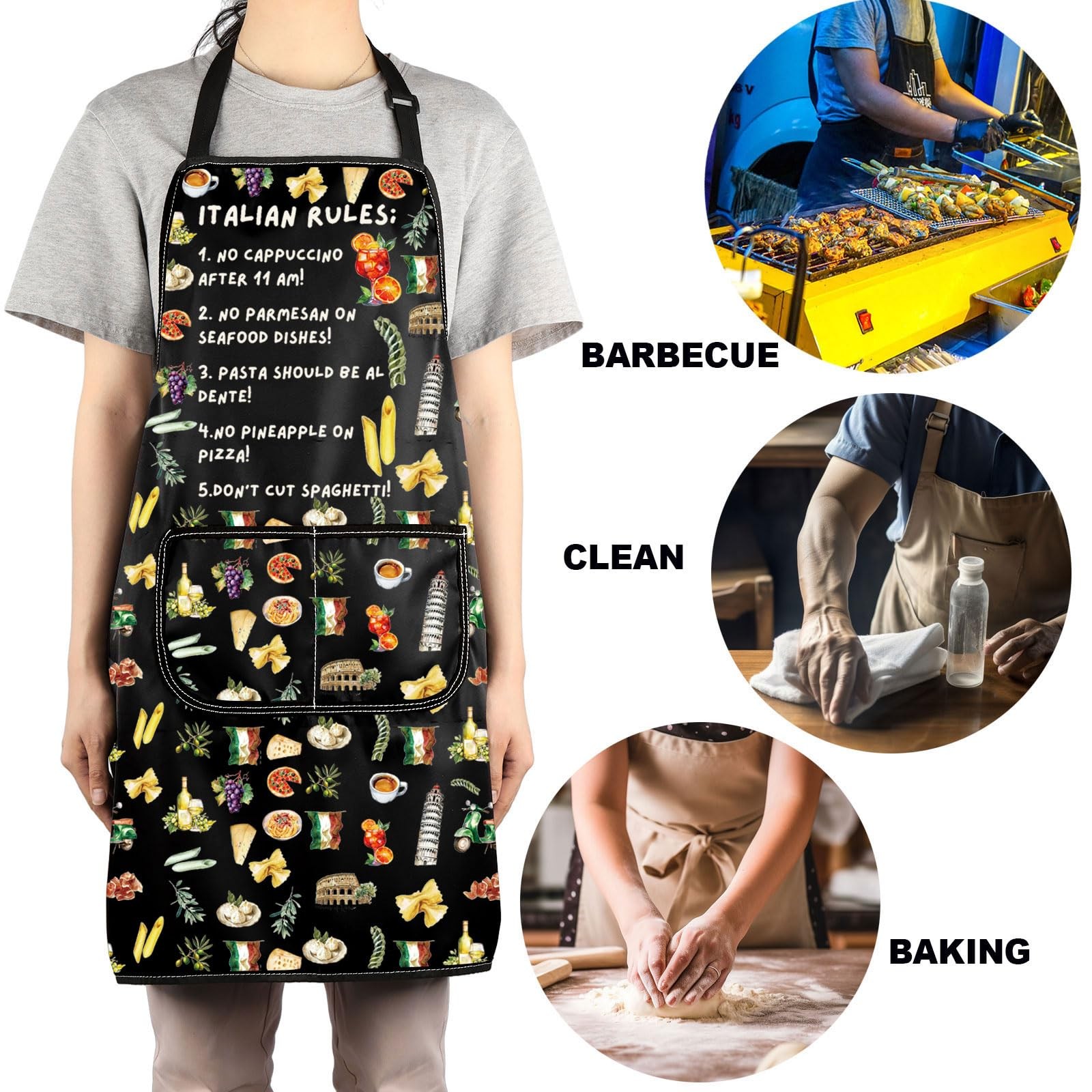 Italian Chef Apron Italy Kitchen Apron Italian Rules Cooking Apron Decor